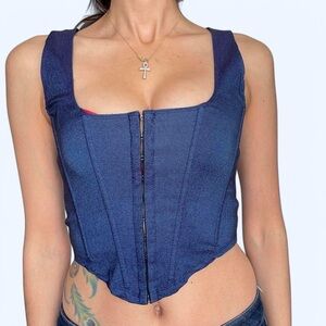 Women's Blue Corset Top